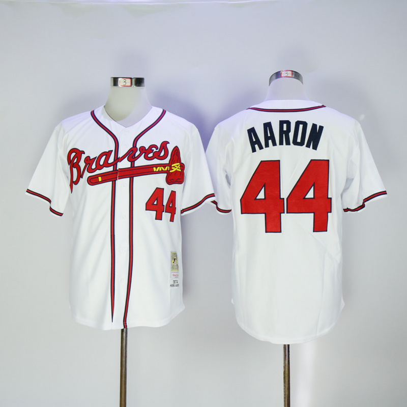 2017 MLB Atlanta Braves #44 Aaron White 1974 Throwback Jerseys
